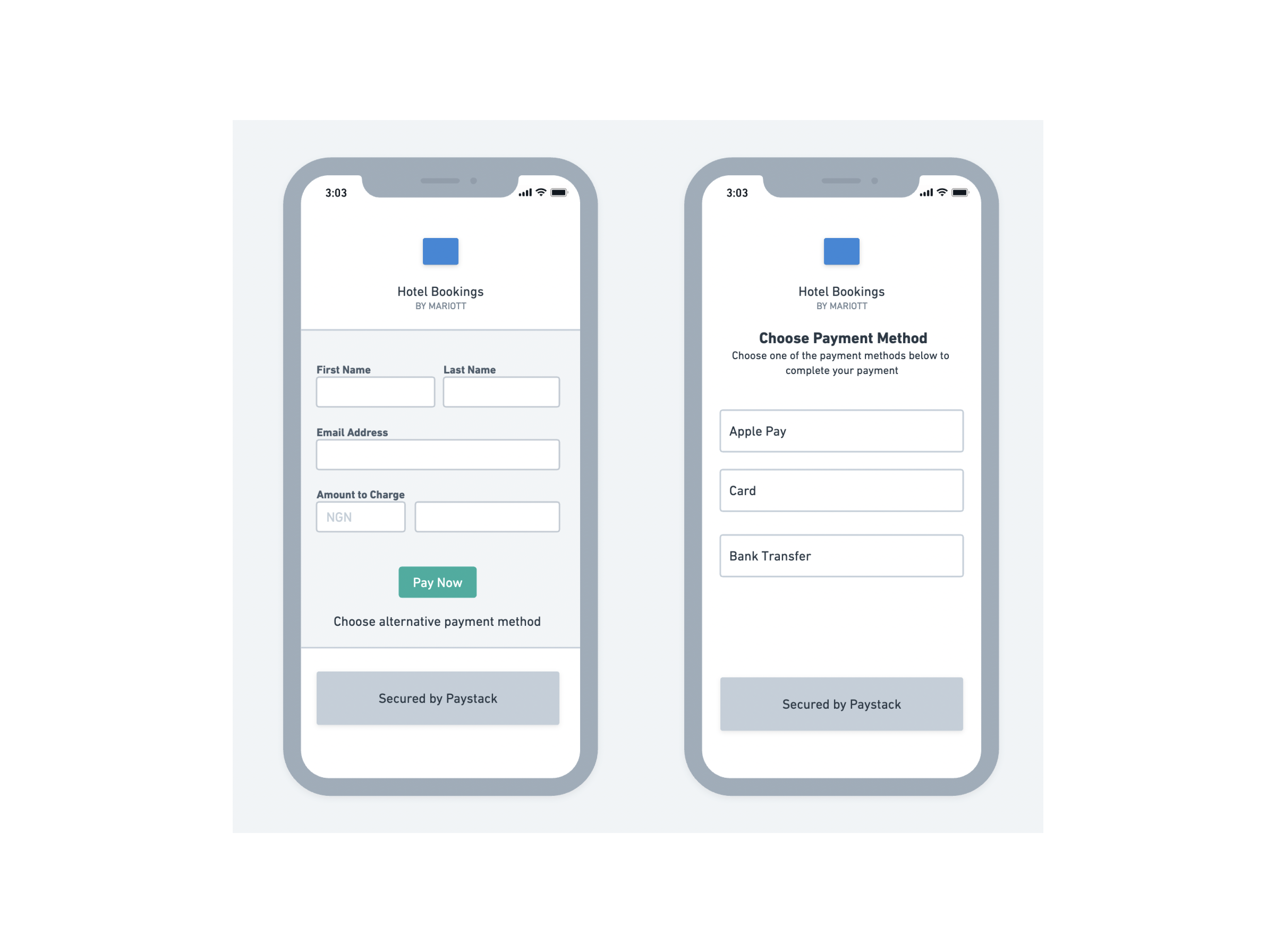 a wireframe design showing the first iteration of the virtual terminal payment page